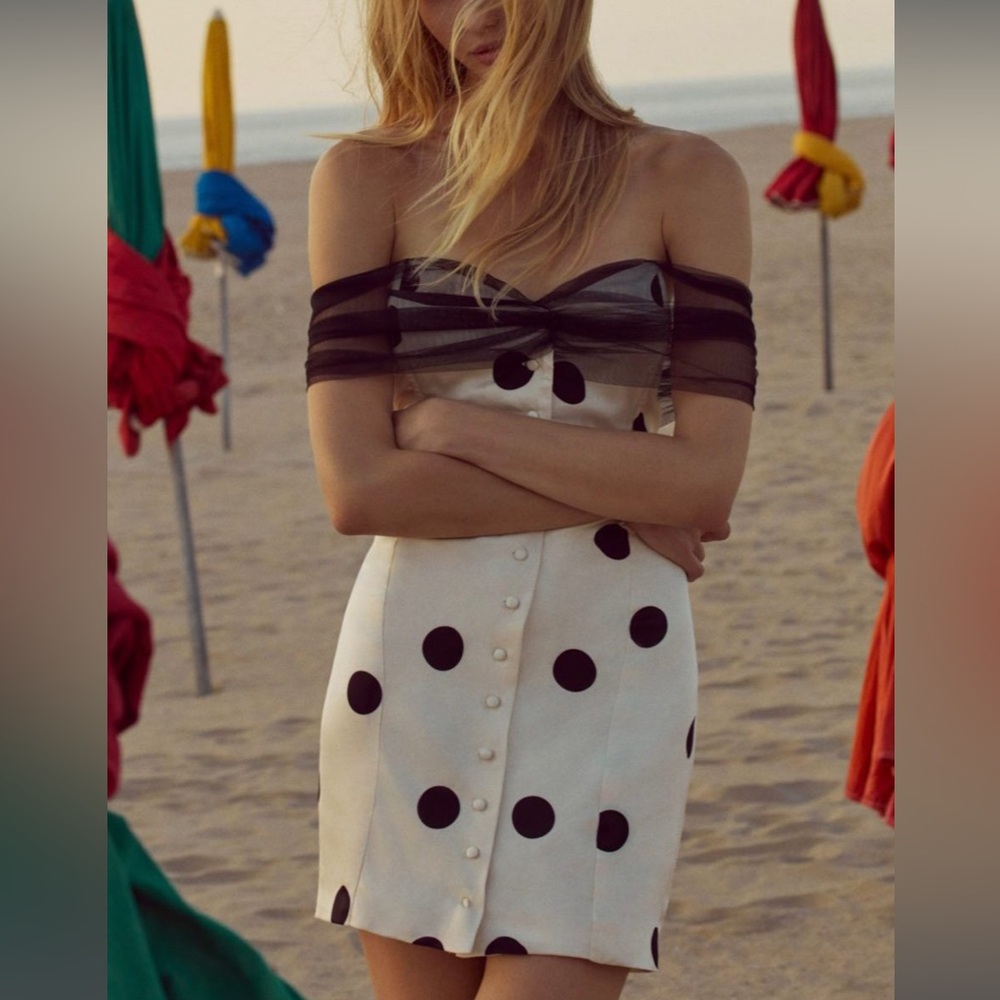 For Love and Lemons Dorothy Dot Off-Shoulder Mini dress